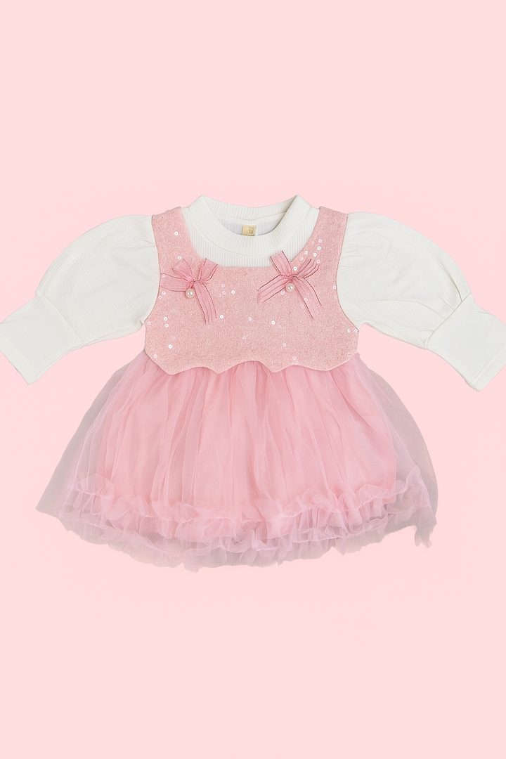 Girl’s Imported Pink Frock [GF-7394] (9M - 3 Years)