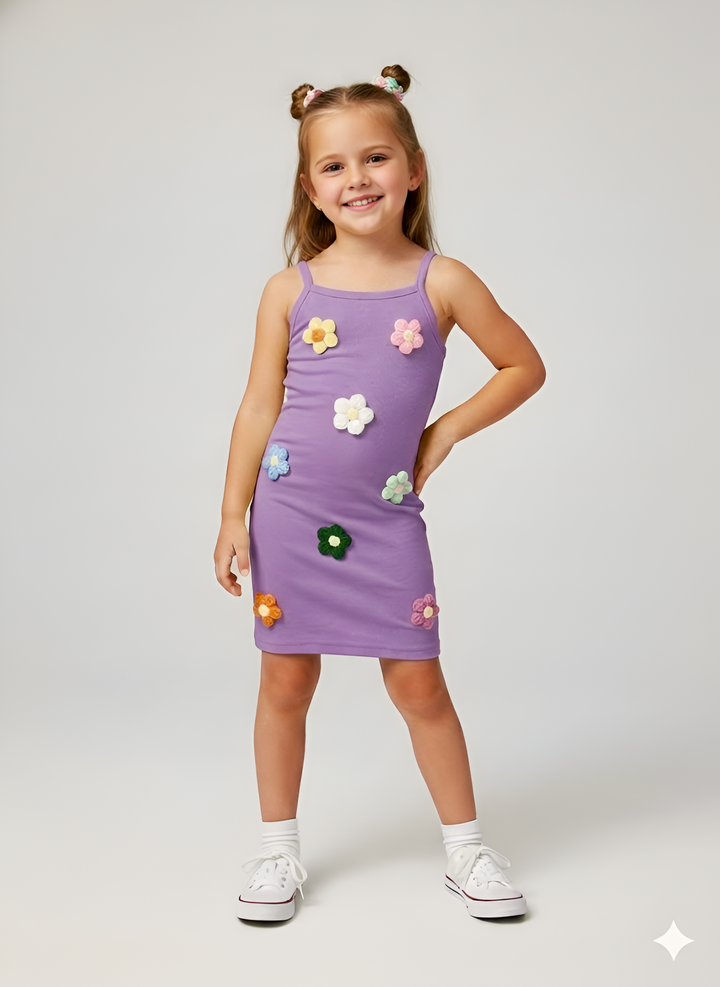 Girls Casual Lavender Bodycon Dress [GT-3853] (2-12 Years)