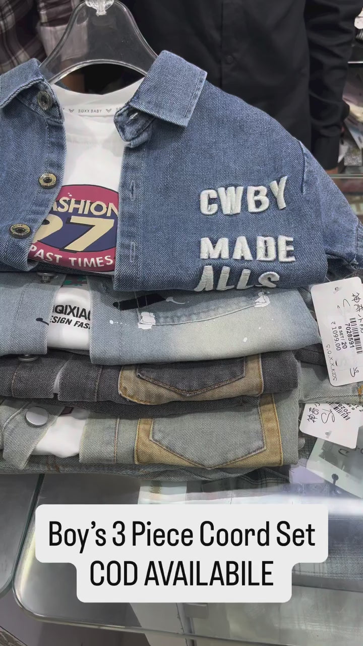 Boys Light Blue Imported Cord Set [BT -2054] [2-7 Years]