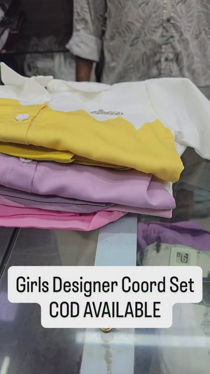 Girl's Causal Yellow Co-Ord Set [GCS-6507] (4-12 Years)