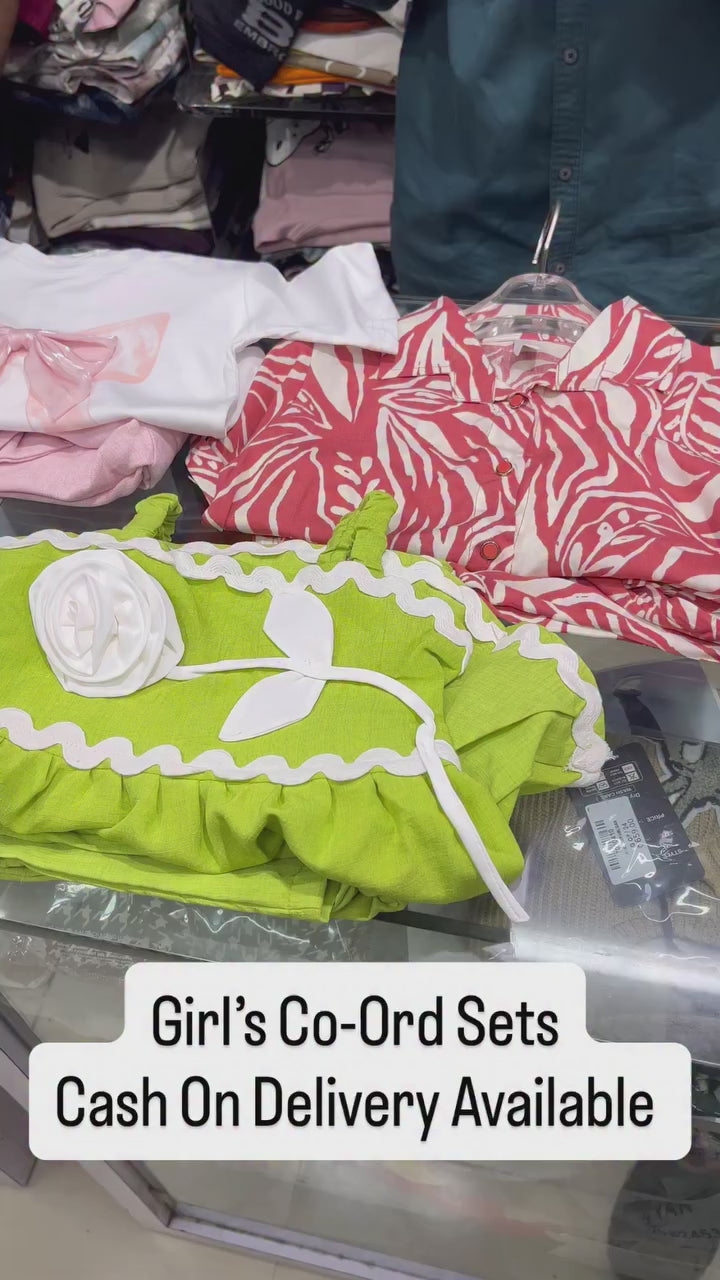 Girl's Printed Relaxed Fit Co-Ord Set [GCS-6558] (4-12 Years)