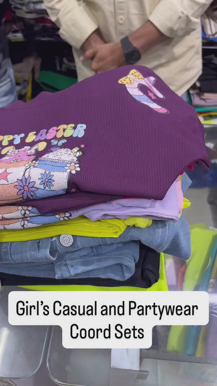 Girl's Ice-Cream Printed Baby Pink Co-Ord  Set [GCS-6280](4-12 Years)