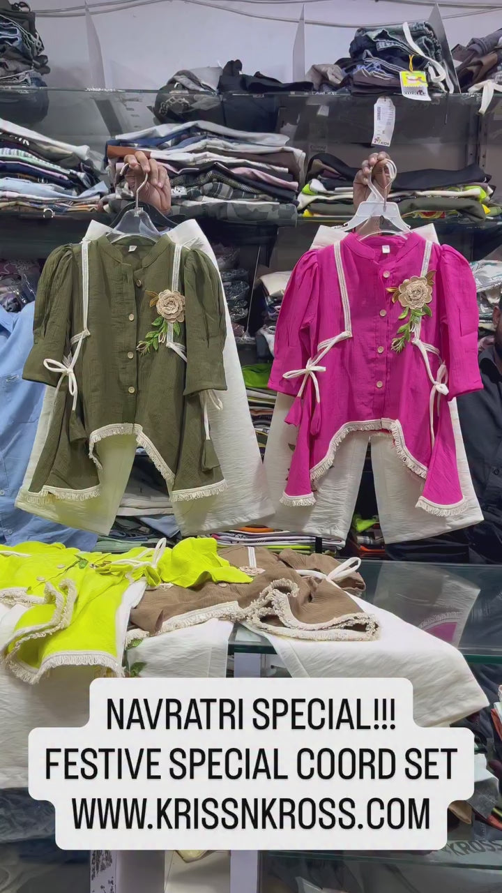 Girls Hot Pink Floral Meadow Co-Ord Set [GCS-3A-9002] (4-12Years)