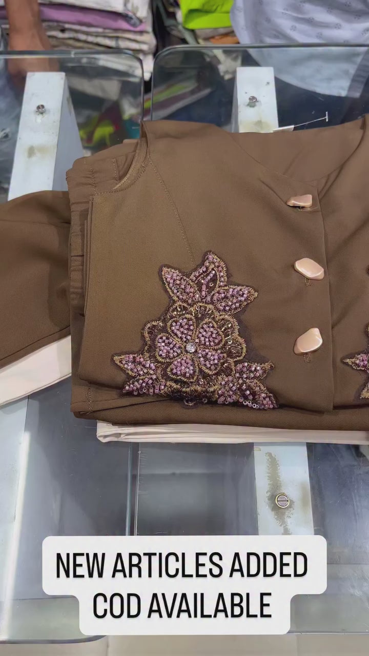Girls Imported Brown Bow Waist Coat Co-Ord Set [GCS-3C-6548] (4-12Years)