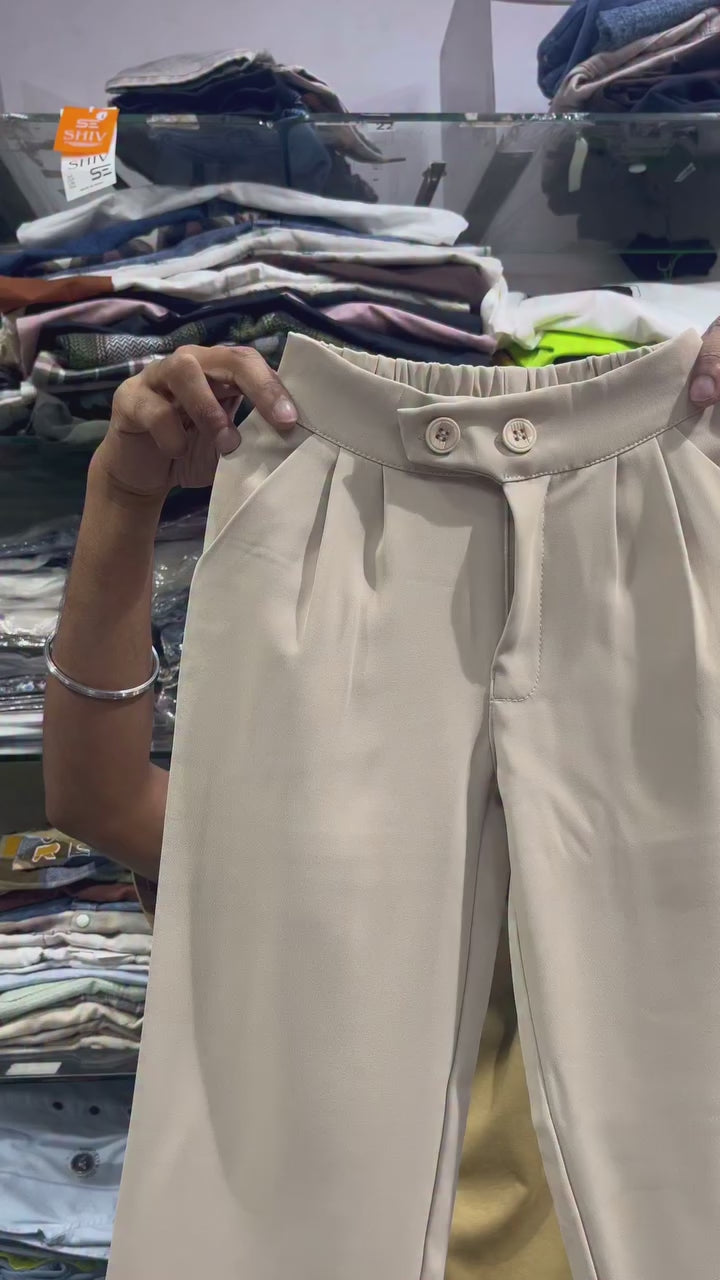 Girls Double Button Fawn Korean Pant [ONLY PANT] [GJ-5H-1714] (4-12Years)
