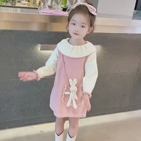 Girls Korean Knitted Winter Dress Teddy [GF-6319] (2 - 6Years)