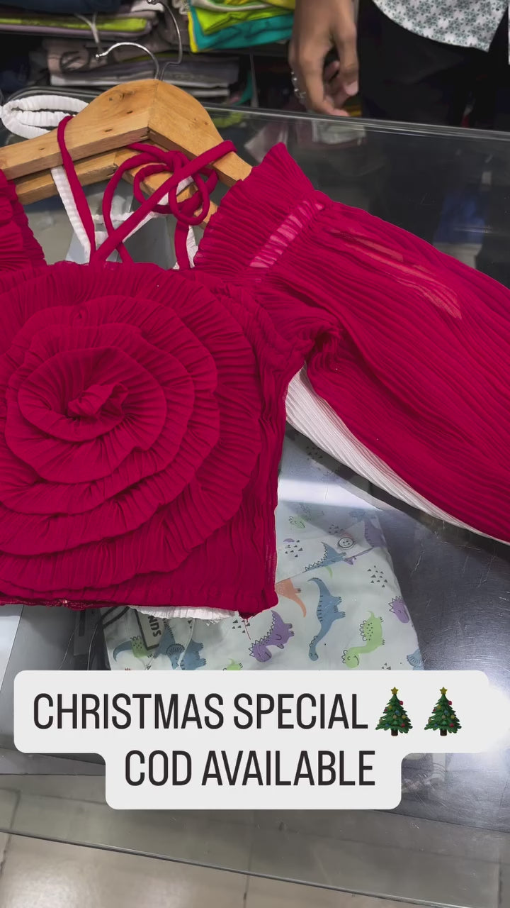 Girls Red Party Wear Top [GT-196] [4-12 Years]