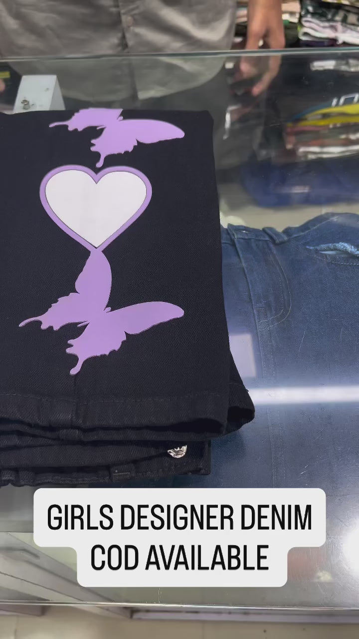 Girls Stylish Straight Fit Denim Jeans [GJ-1010] (5-14Years)