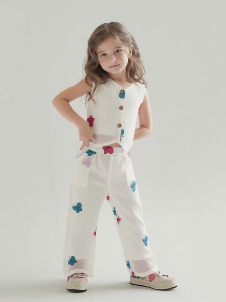 Girl's Embroidered Khadi Cotton Co-Ord Set [GCS-7899] (1-12 Years)
