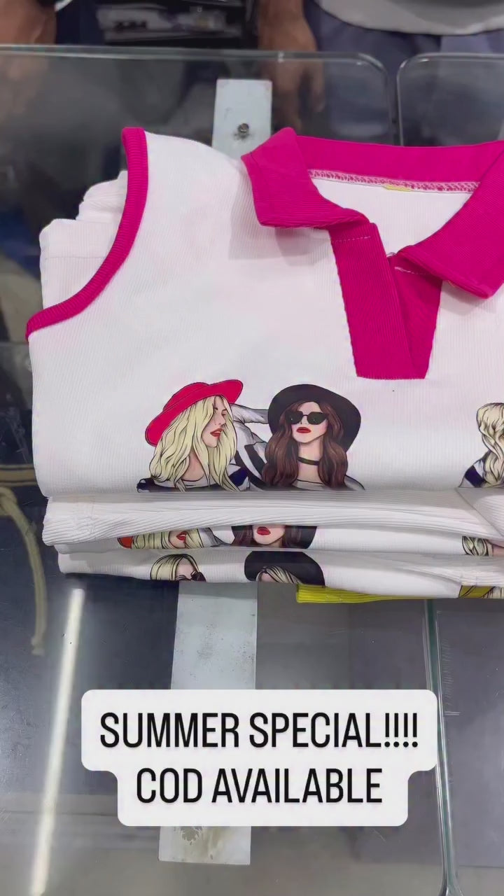 Girl's Summer Special Orange Co-Ord Set [GCS-4848] (3-11 Years)