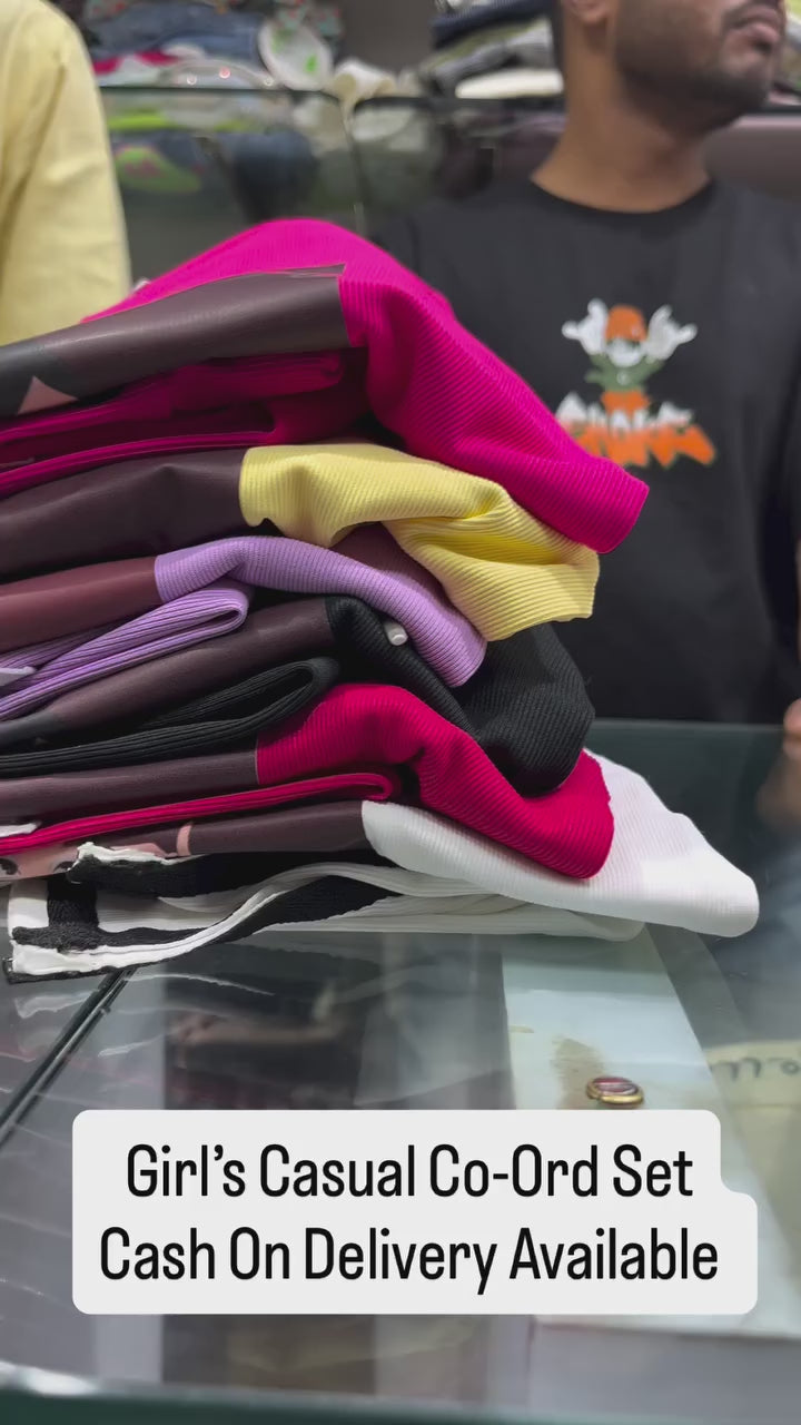 Girl's Causal Yellow Co-Ord  Set [GCS-6685](3-12 Years)