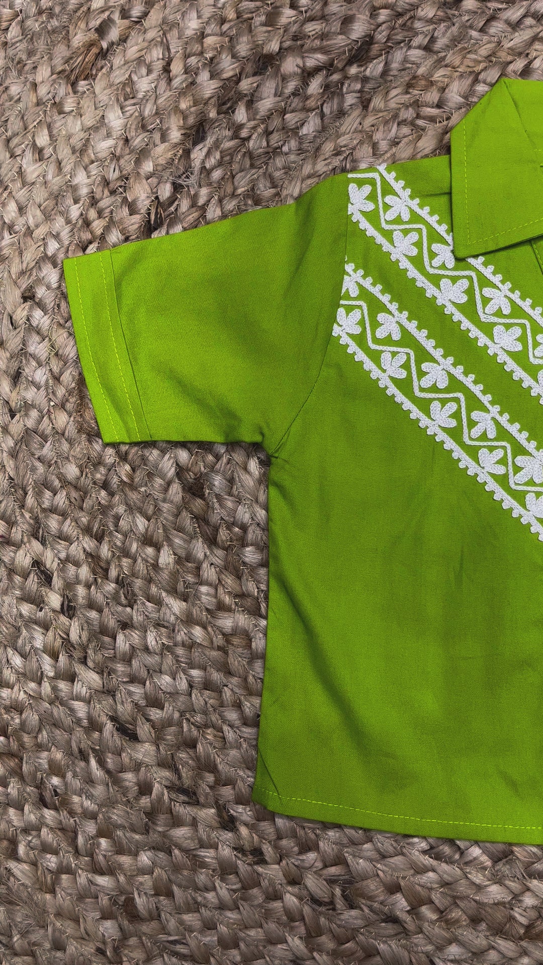 Girls Neon Green Embroidered Co-Ord Set [GCS-7517] (4-12Years)