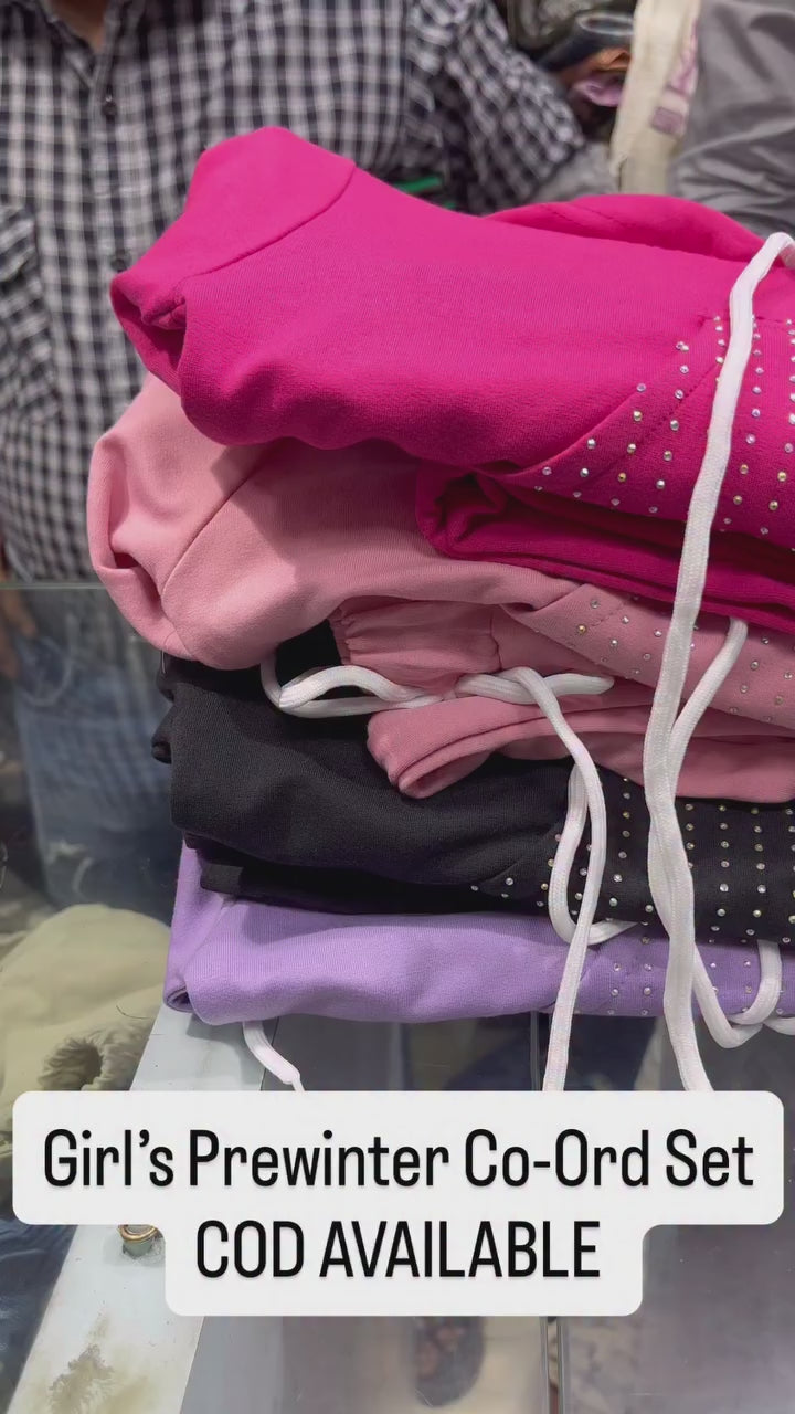 Girl's Embellished Black Hooded Co-Ord Set [GCS-6502](3-11 Years)