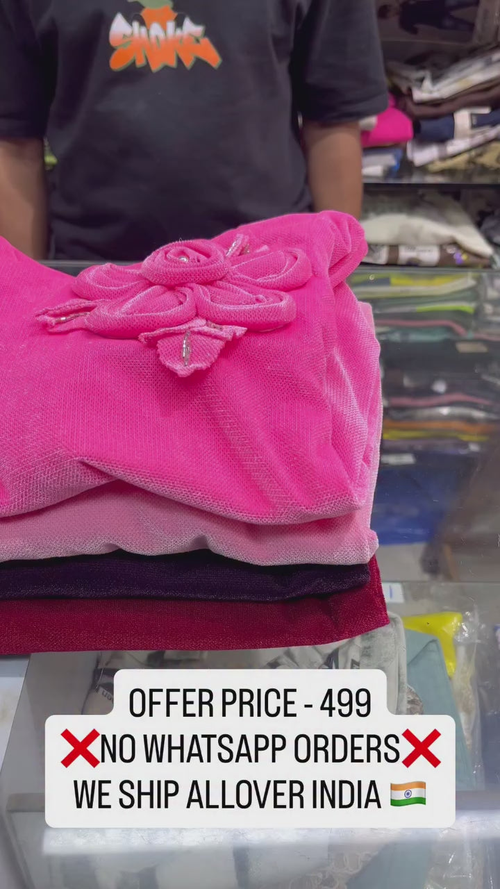 Girls Partywear Velvet Dark Pink One-Piece  [GD-6437] (1-7Years)