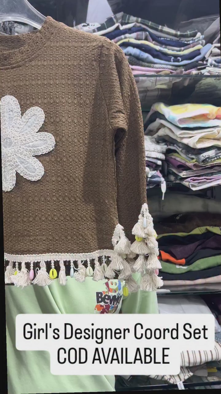 Girl's Designer Black Co-Ord Set [GCS-6158] (4-12 Years)