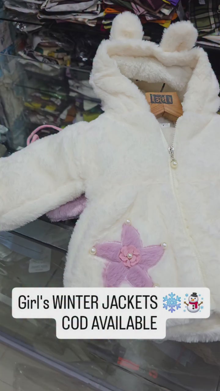 Girls Imported Winter Hoodie Jacket [GT-183] [ 1-5 Years ]