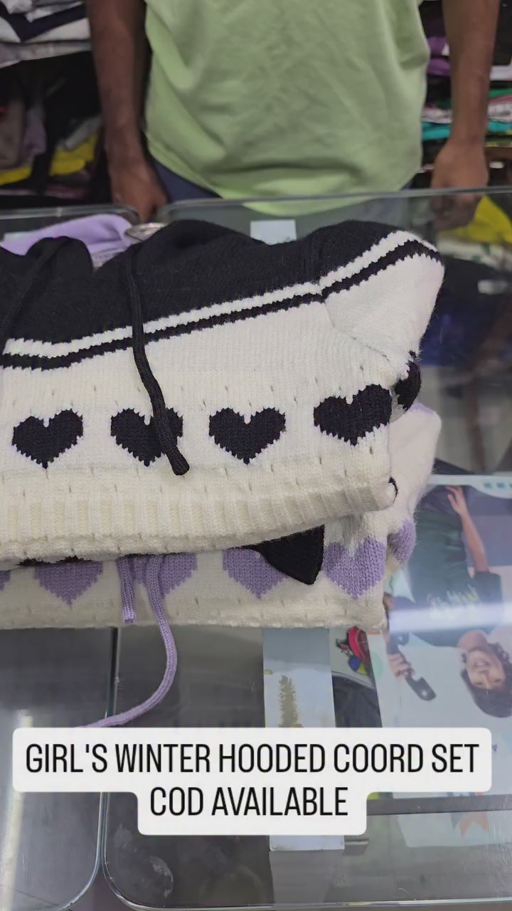 Girls Korean Knitted Winter Co-Ord Set [GCS-6340](1-6 Years)