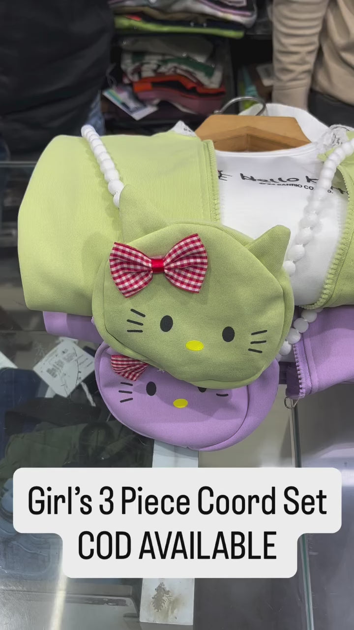 Girl's Lavender 3 Piece Co-Ord Set [GCS-6126](1-6 Years)