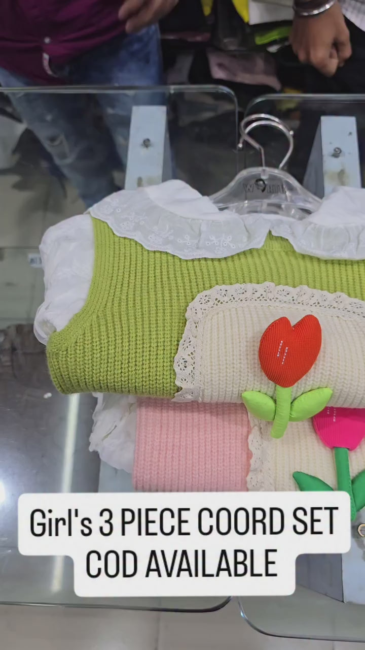 Girl's 3 Piece Co-Ord Set [GCS-6269](1-6 Years)