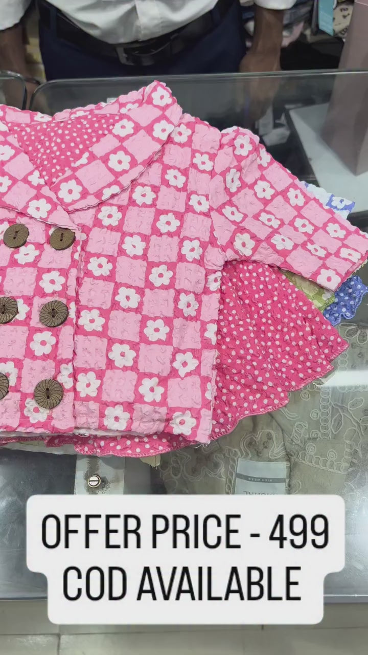 Girl's Printed Green Co-Ord Set [GCS-6496](1-7 Years)