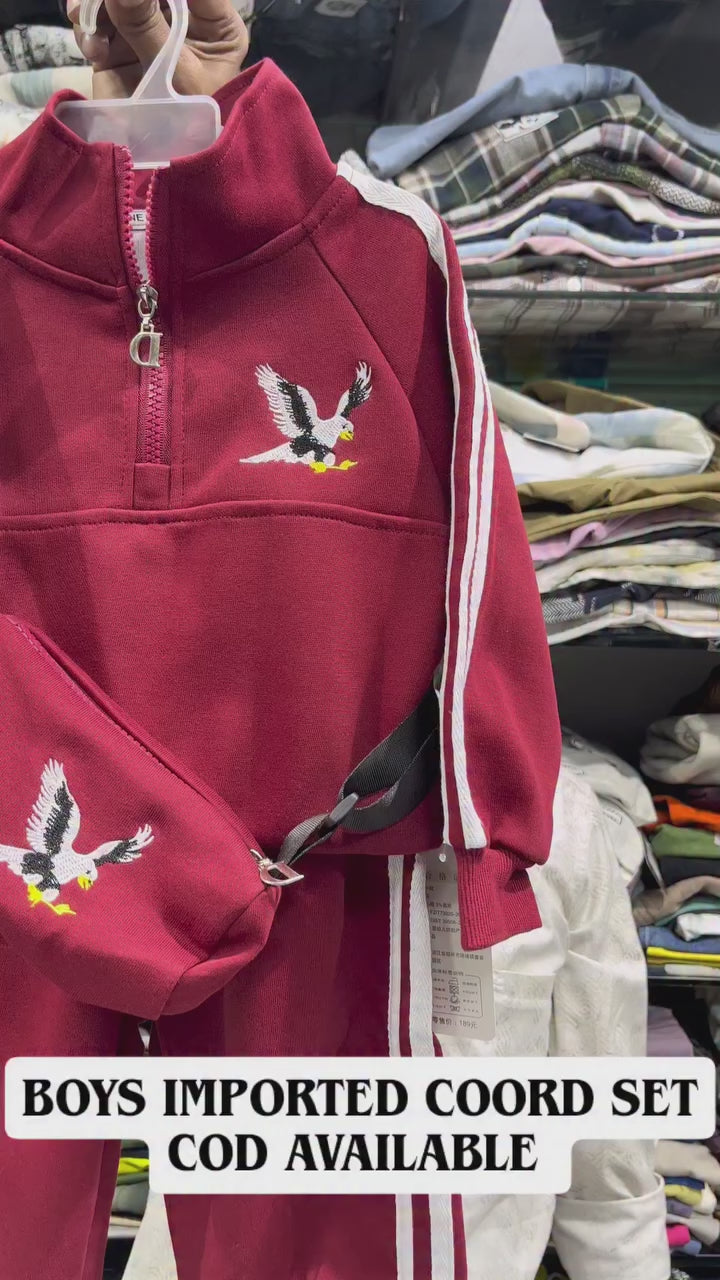 Boys Imported Red Co-Ord Set [BT-6595] [1 - 5Years]