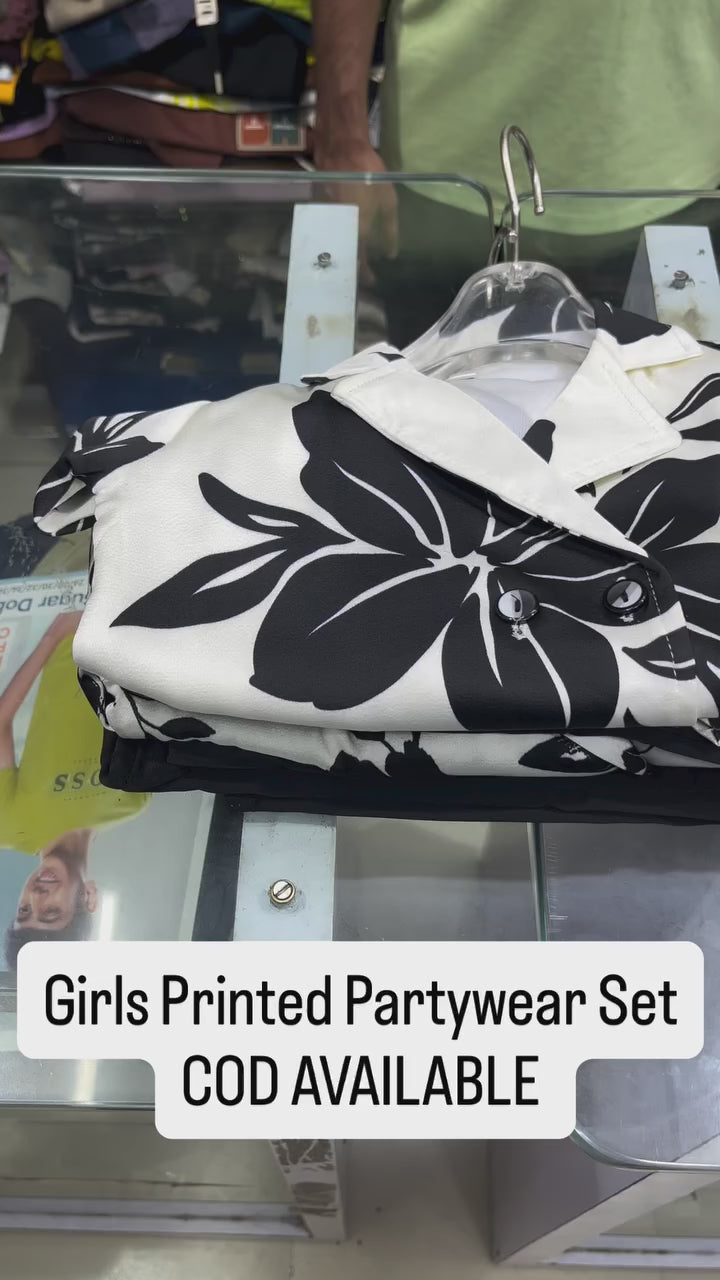 Girl's Printed Partywear Co-Ord Set [GCS-6150] (4-12 Years)