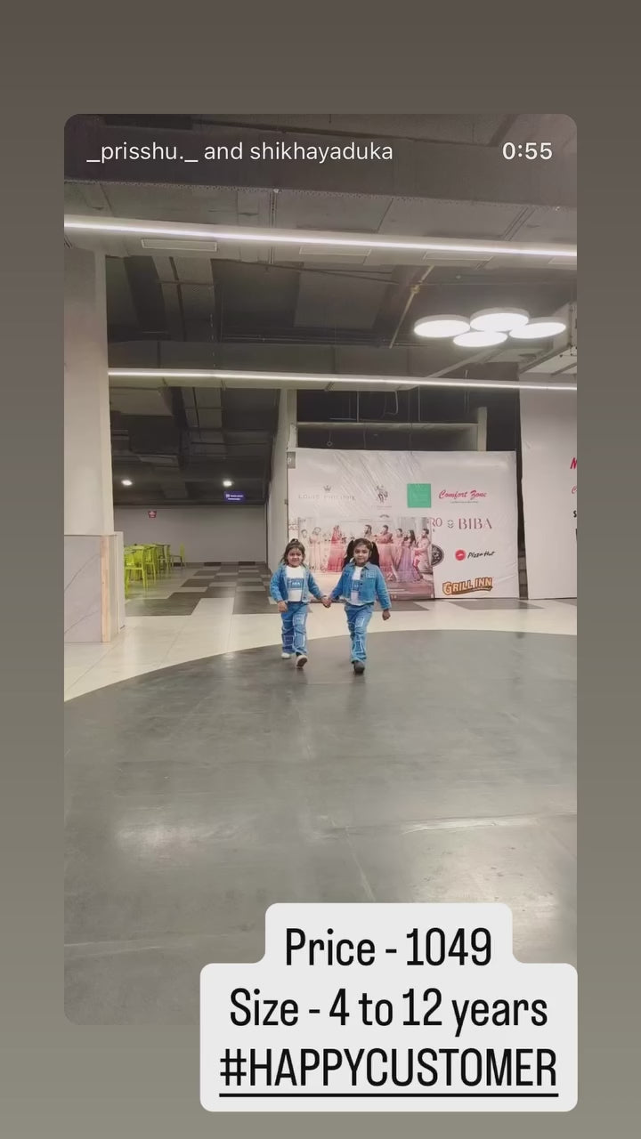 Girls Denim Co-Ord Set [GCS-5058] (1-12Years)