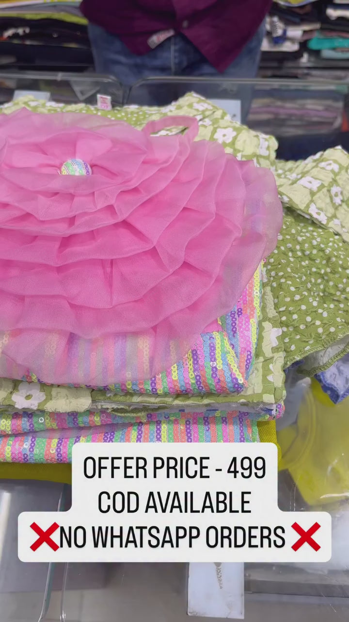 Girls Partywear Sequence Purple One-Piece [GD-6438] (1-7Years)