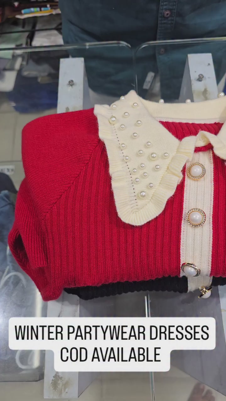 Girls Korean Knitted Winter Dress [GF-6349] (2 - 7Years)