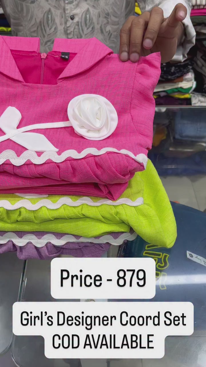 Girls Flower Imported Co-Ord Set [GCS-6169](4-13Years)