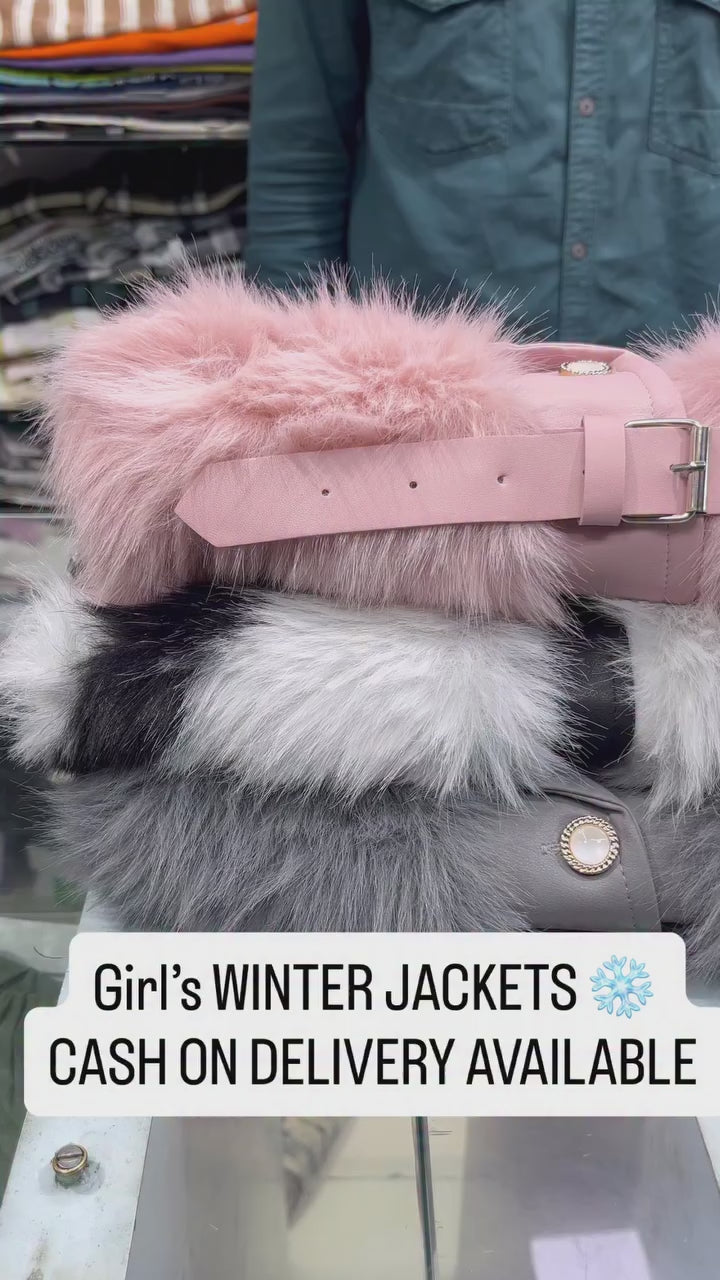 Girls Imported Winter Sleeves Less Jacket [GT-157] [ 3-8 Years ] [Only Jacket]