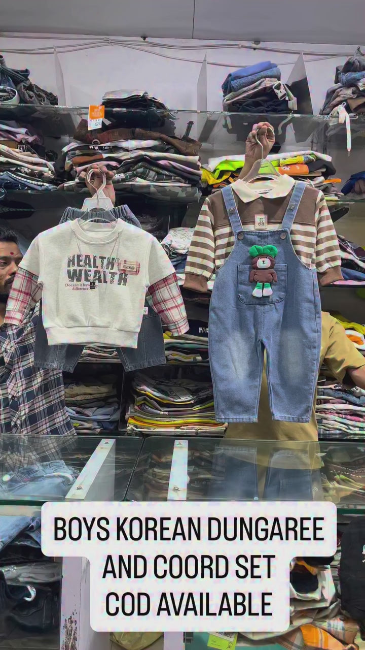 Boys Imported Brown Denim Dungaree [BT-L-1112] [1 - 6 Years]