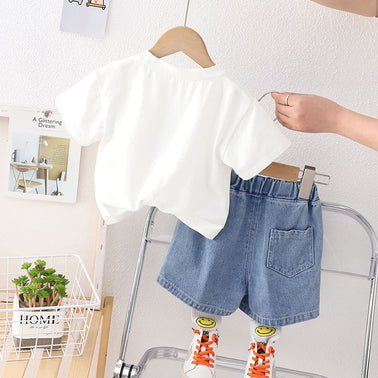 Boys White Imported Co-Ord Set [BT -2022] [1-6 Years]