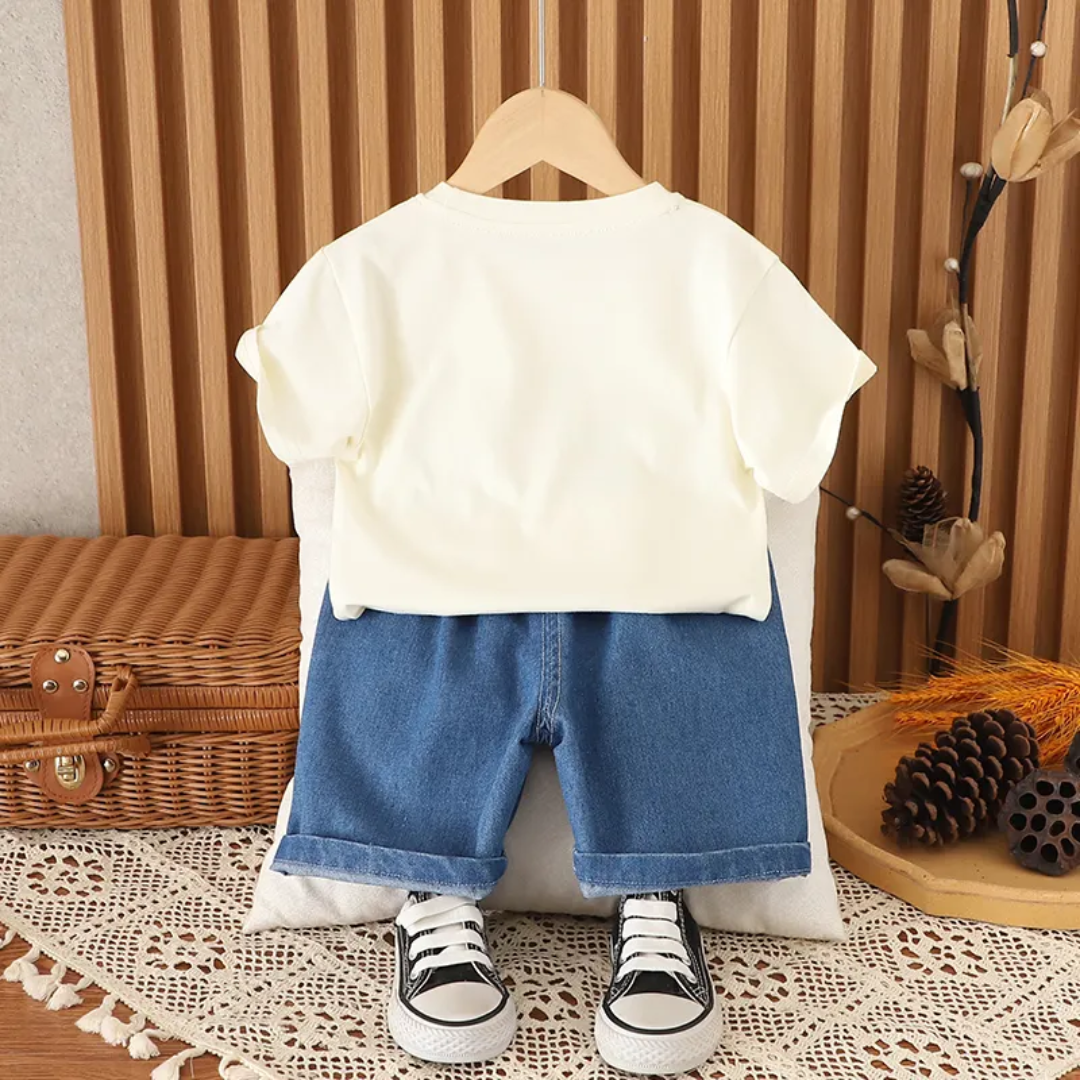 Boys White Imported Co-Ord Set [BT -2023] [2-7 Years]