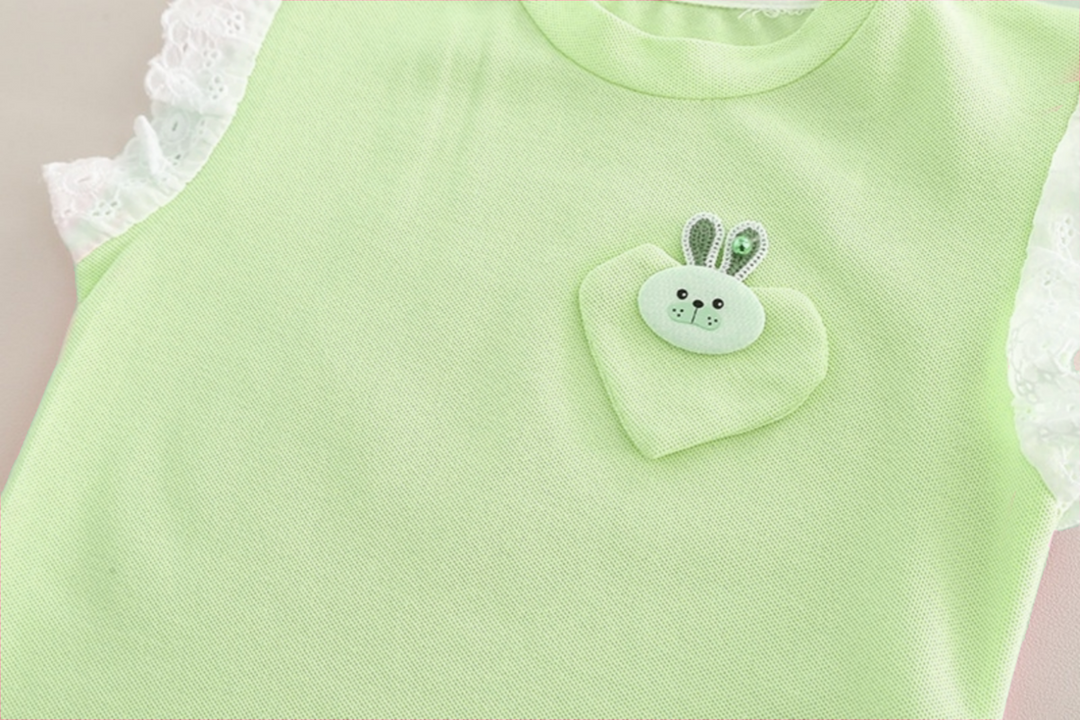 Girl's Summer Imported Green Co-Ord Set [GCS-2028] (2-7 Years)