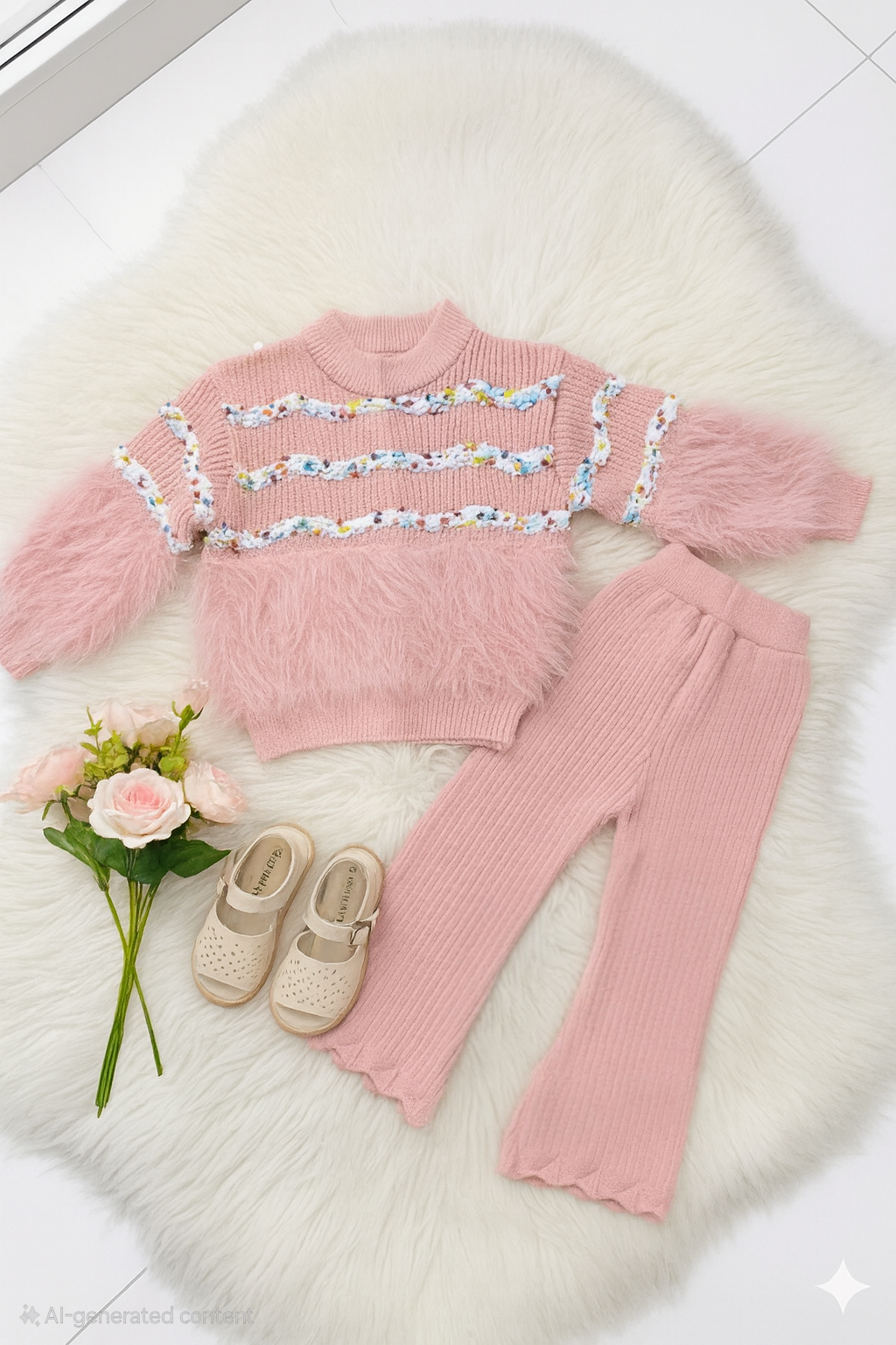 Girl's Imported Peach Co-Ord Set (WITHOUT CAP)[GCS-6794] (1-6 Years)