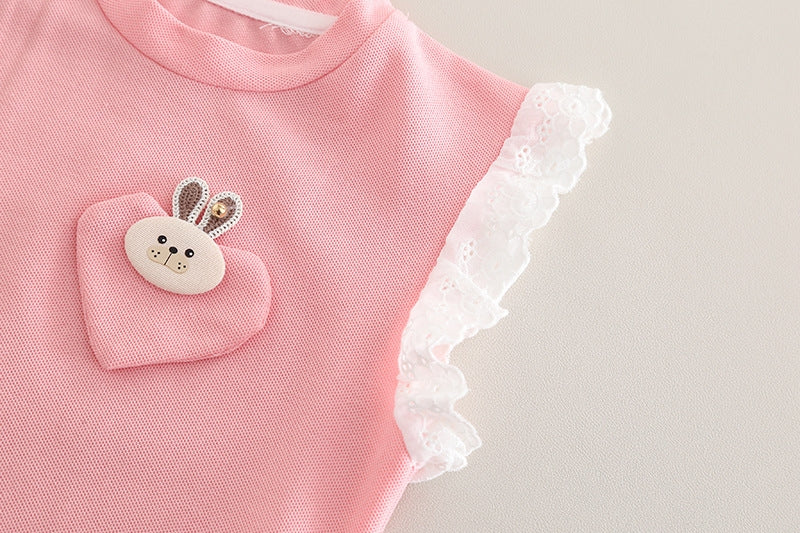 Girl's Summer Imported Pink Co-Ord Set [GCS-2027] (2-7 Years)