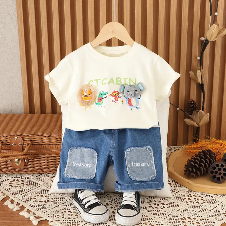 Boys White Imported Co-Ord Set [BT -2023] [2-7 Years]