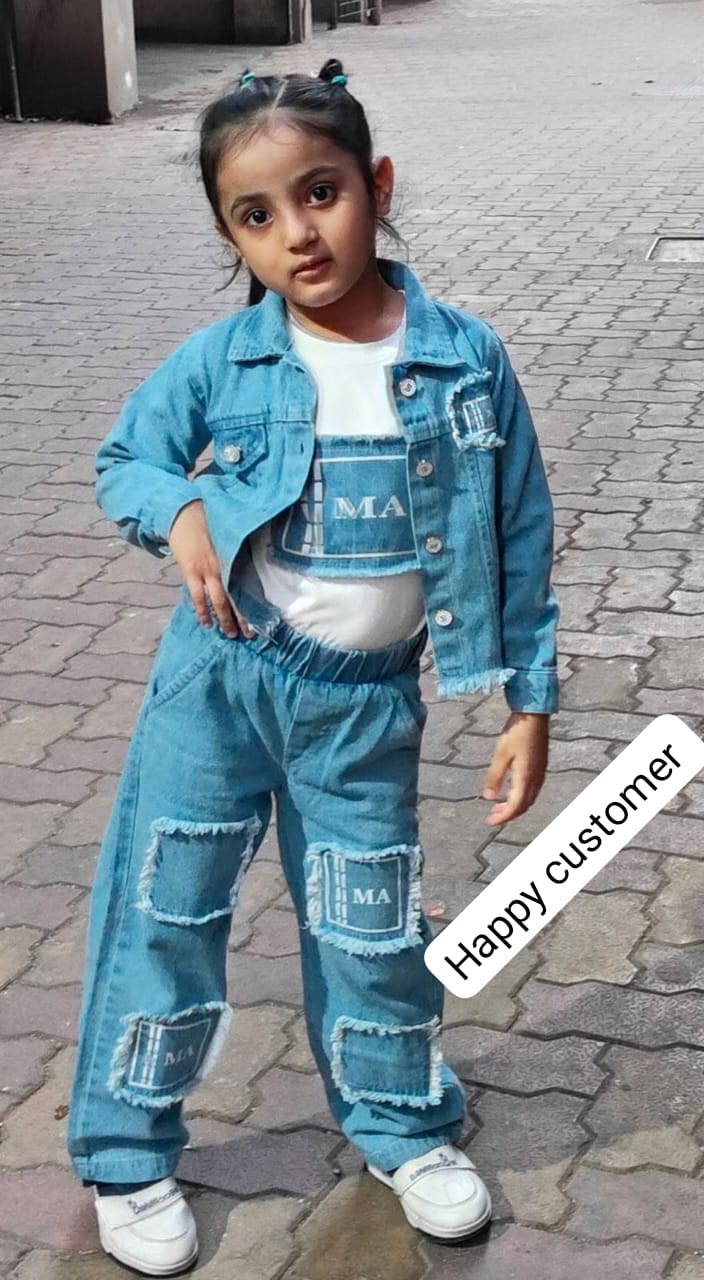 Girls Denim Co-Ord Set [GCS-5058] (1-12Years)