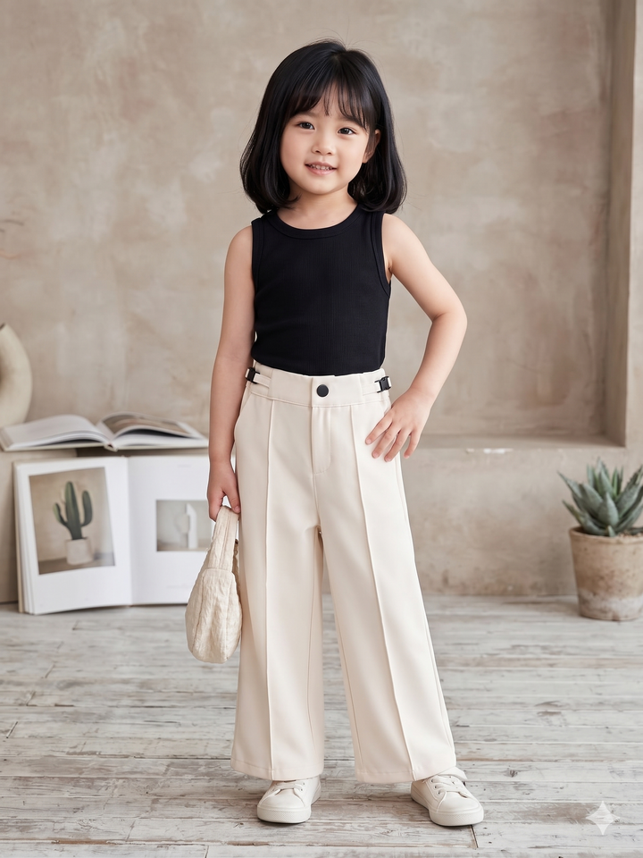 Girls Cream Korean Pant  [ONLY PANT] [GJ-1028] (4-12Years)