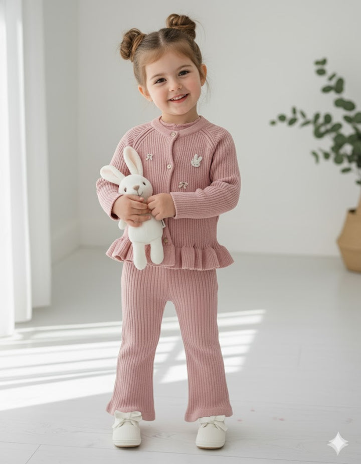 Girl's Imported Pink Co-Ord Set [GCS-6792] Without Accessories (1-6 Years)