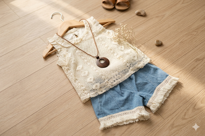 Girls Imported Crochet Co-Ord Set [GCS-254] (1-6 Years)