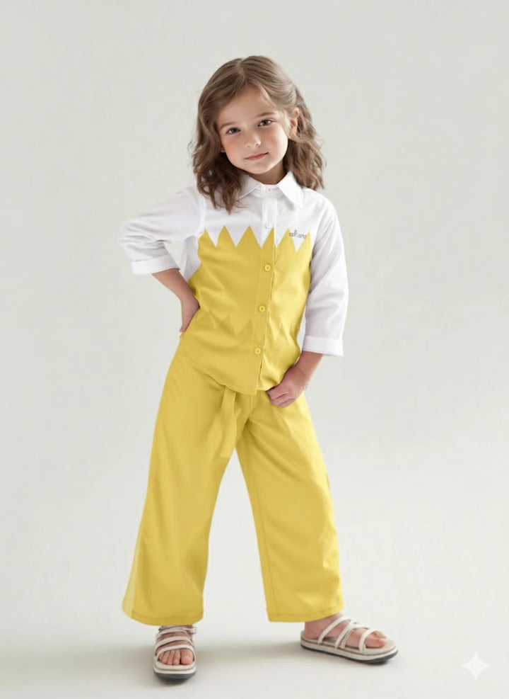 Girl's Mustard Yellow Co-Ord Set [GCS-6164] (4-12 Years)