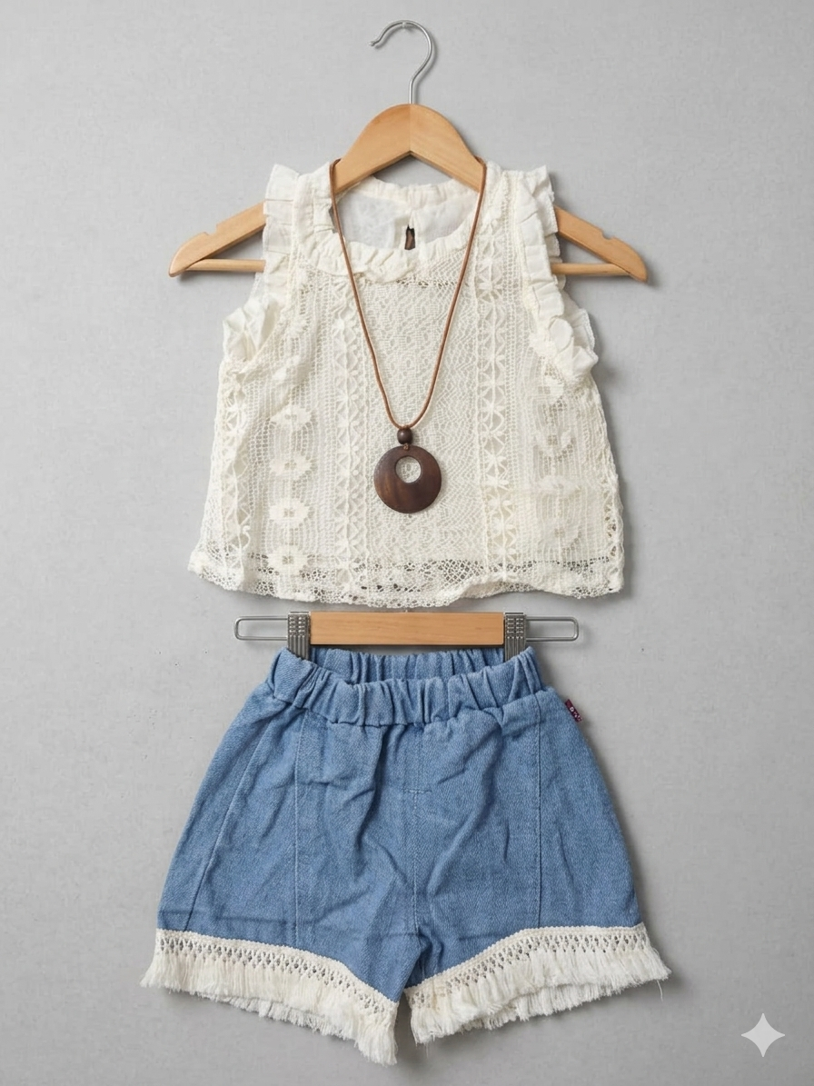 Girls Imported Crochet Co-Ord Set [GCS-254] (1-6 Years)