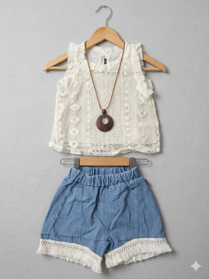 Girls Imported Crochet Co-Ord Set [GCS-254] (1-6 Years)